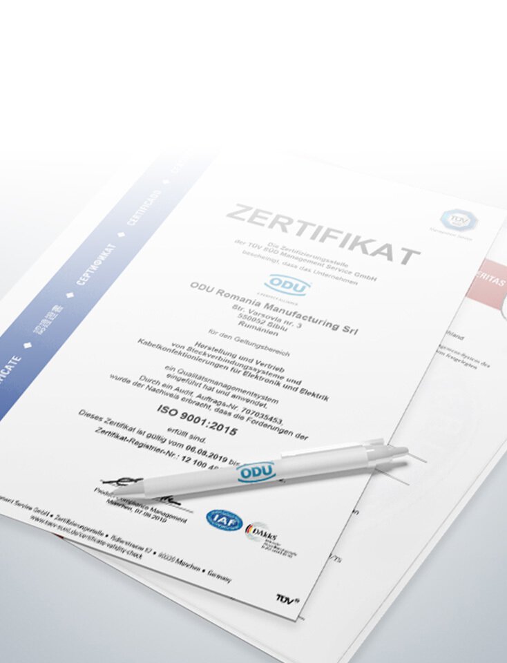 Various certificates and an ODU ballpoint pen.